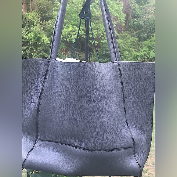 Botkier New York Soho Tote, Magnetic Clasp , Zipper Detail,Gray Leather - Picture 4 of 14